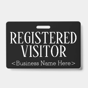 Tarjeta De Identificación Respetable distintivo de "VISITANTE REGISTRADO"