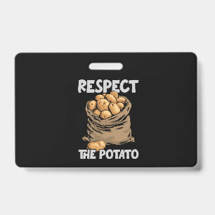 Tarjeta De Identificación Respeto A La Patata Grasa Graciosa De Patatas Vege