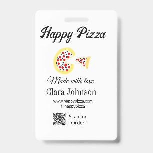 Tarjeta De Identificación restaurante de pizza cafetería pizzería escanear c