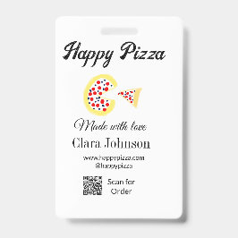Tarjeta De Identificación restaurante de pizza cafetería pizzería escanear c