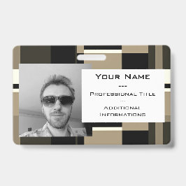 Tarjeta De Identificación Resumen clásico Personalizado moderno fotográfico