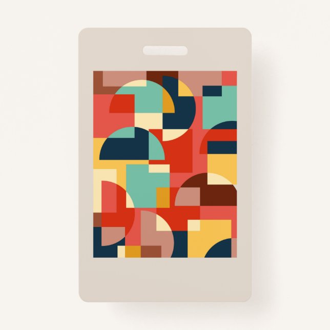 Tarjeta De Identificación Resumen del fondo del círculo geométrico (Anverso)