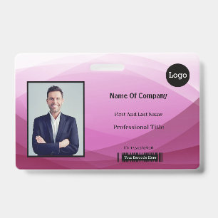 Tarjeta De Identificación Resumen rosa ID de identificación de fotografía co