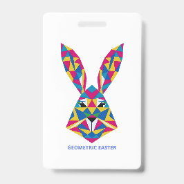 Tarjeta De Identificación Retrato de conejo geométrico