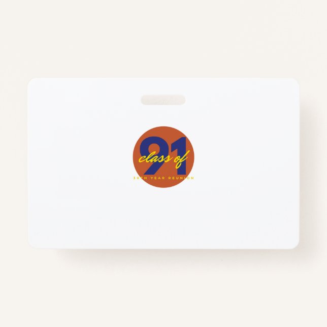 Tarjeta De Identificación Reunión de clases de 1991 (Anverso)