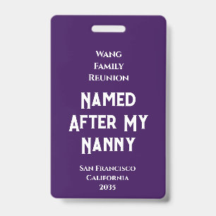 Tarjeta De Identificación Reunión Familiar Personalizada