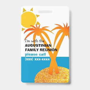 Tarjeta De Identificación Reunión Familiar Vacaciones de Verano NIÑO PERDIDO