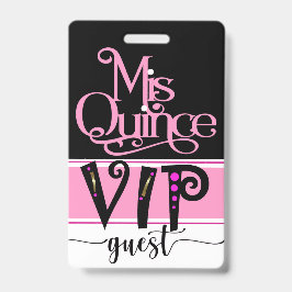 Tarjeta De Identificación Revisado Insignia Mis Quince VIP - Ver Parte Poste