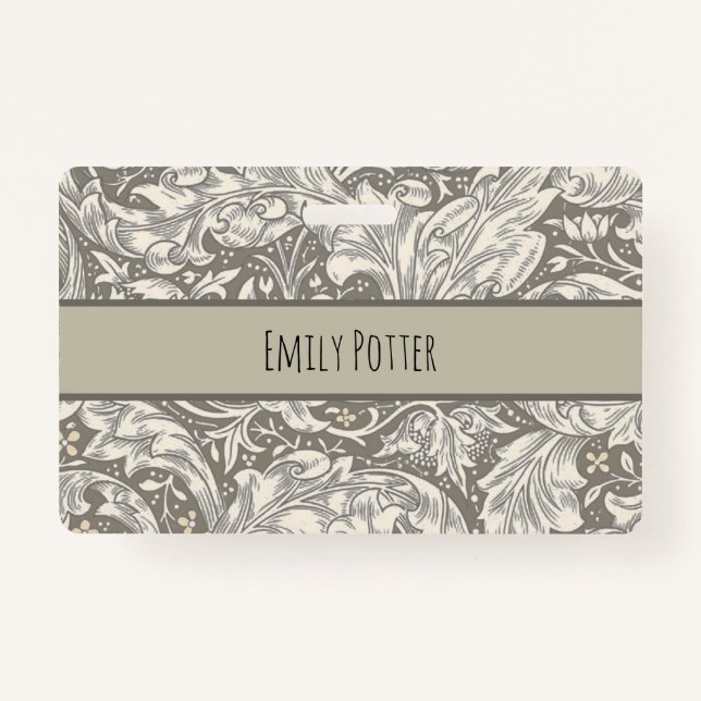 Tarjeta De Identificación Robot floral botón de William Morris Bachelor (Anverso)