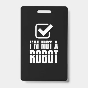 Tarjeta De Identificación Robótica Divertida Captcha No Soy Un Robot Regalo