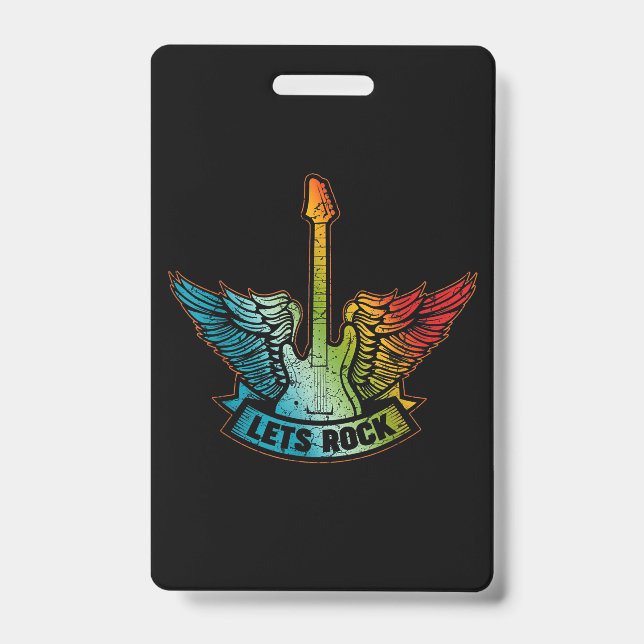 Tarjeta De Identificación Rock Legend Rock and Roll Music Guitar (Parte frontal)