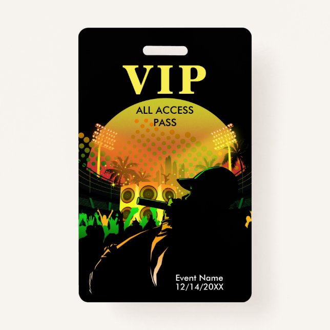Tarjeta De Identificación Rock the Crowd VIP All Access Event (Anverso)