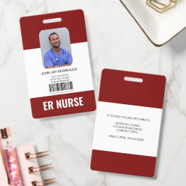 Tarjeta de identificación roja personalizada del p