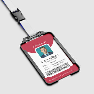 Tarjeta De Identificación Roja | Seguridad de la compañía de identificación