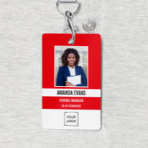 ROJO | Logotipo de empleado fotográfico o segurida