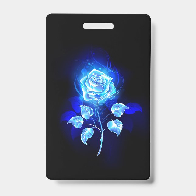 Tarjeta De Identificación Rosa Azul Ardiente (Parte frontal)