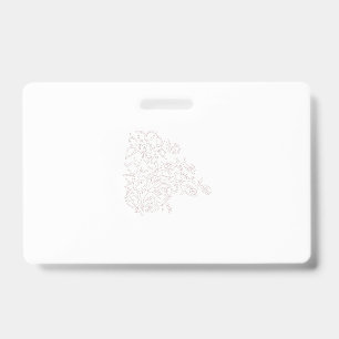 Tarjeta De Identificación Rosa brumosa, caoba brillante, diseño decorativo