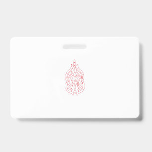 Tarjeta De Identificación Rosa Brumoso, Caoba Brillante, Diseño Decorativo