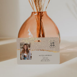 Tarjeta De Identificación Rosa dorado brillo rosa moderno femenino elegante 