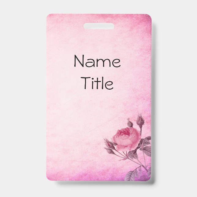 Tarjeta De Identificación Rosa el día de San Valentín (Front)