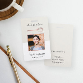 Tarjeta De Identificación Rosa Gold Whisk Bakery / Caterer Employer Photo ID