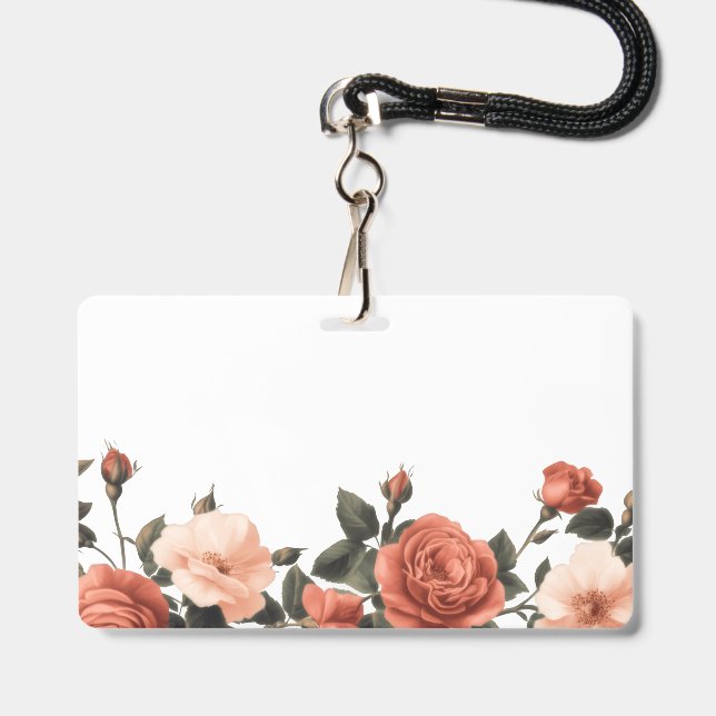 Tarjeta De Identificación rosas antiguas (Parte trasera con cordón)