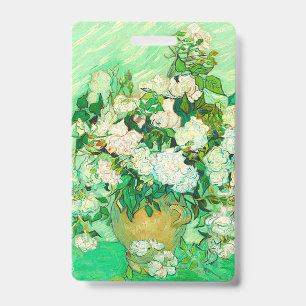 Tarjeta De Identificación Rosas Blancas de Van Gogh