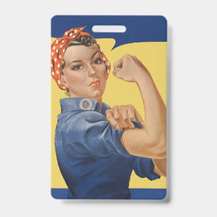Tarjeta De Identificación Rosie la Remachadora Patriótica Vintage, ¡Podemos 