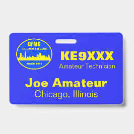 Tarjeta De Identificación RÓTULO de llamadas horizontal CFMC y distintivo de