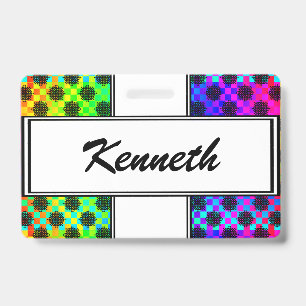 Tarjeta De Identificación Ruedas a cuadros por Kenneth Yoncich