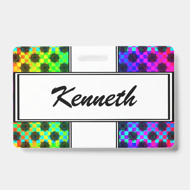 Tarjeta De Identificación Ruedas a cuadros por Kenneth Yoncich (Parte frontal)