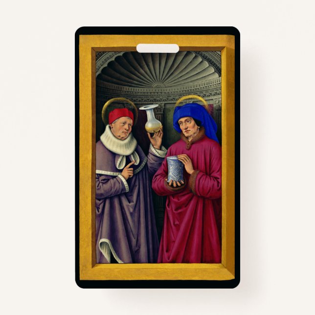 Tarjeta De Identificación Saints Cosmas and Damian de Jean Bourdichon (Anverso)