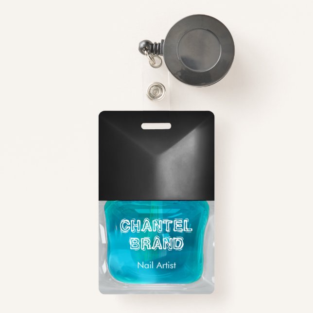 Tarjeta De Identificación Salón de estética de pinzas de uñas azul para bebé (Anverso retráctil)