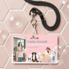 Tarjeta De Identificación Salón de Peluquería para Perros Foto Personal Nomb