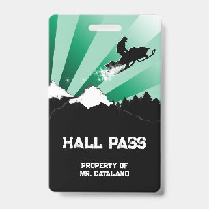 Tarjeta De Identificación salto de moto de nieve Pase de Hall del maestro