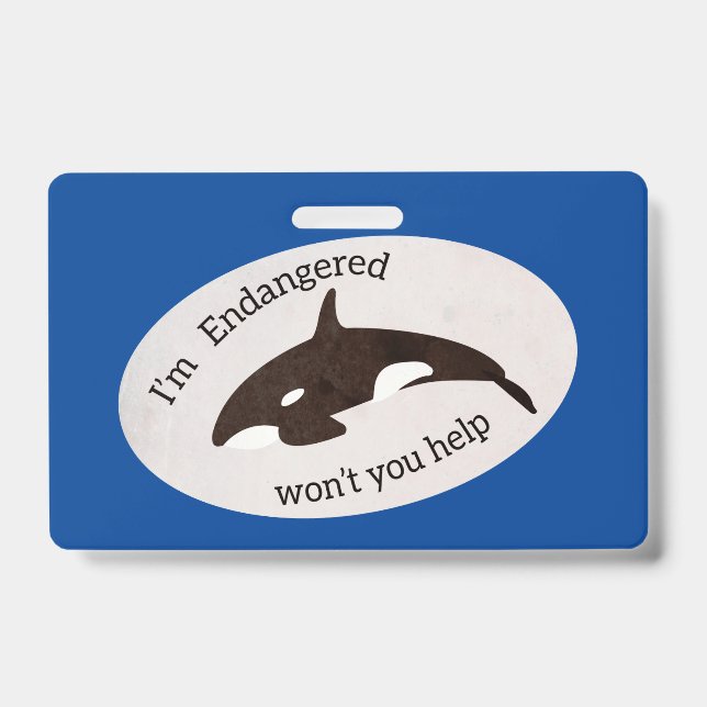 Tarjeta De Identificación Salva a las Ballenas (Parte frontal)