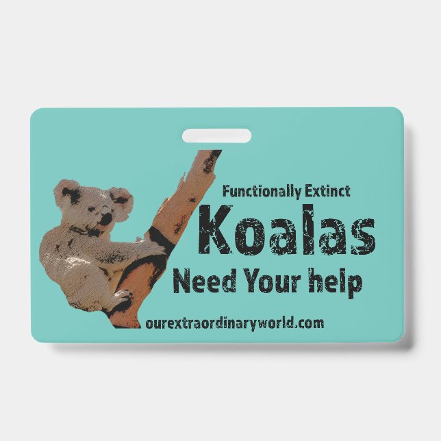 Tarjeta De Identificación Salvar koalas (Parte frontal)