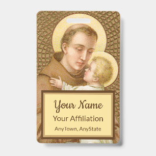Tarjeta De Identificación San Antonio y el Niño Jesús (JM 05; Estilo 2)