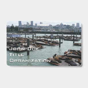 Tarjeta De Identificación San Francisco y leones marinos del Pier 39 en el h