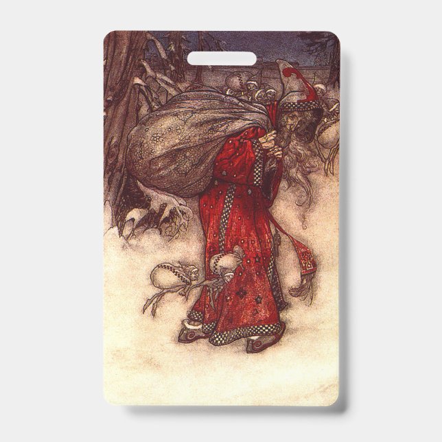 Tarjeta De Identificación Santa Claus Arthur Rackham  (Parte frontal)