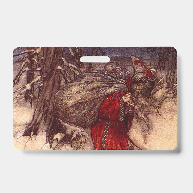 Tarjeta De Identificación Santa Claus Arthur Rackham (Parte frontal)