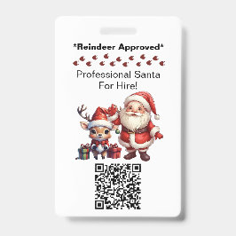 Tarjeta De Identificación Santa Claus Two Sides Business Card Edit QR Code