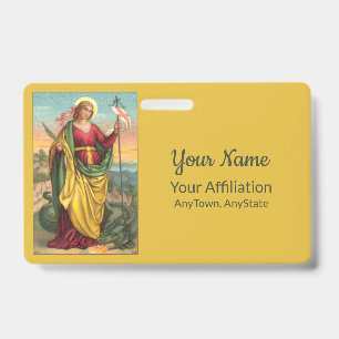 Tarjeta De Identificación Santa Margarita con dragón y estandarte de la Resu
