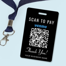 Scan to Pay Venmo QR Code Black