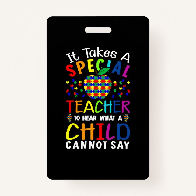 Tarjeta De Identificación Se Necesita Un Profesor Especial (Anverso)
