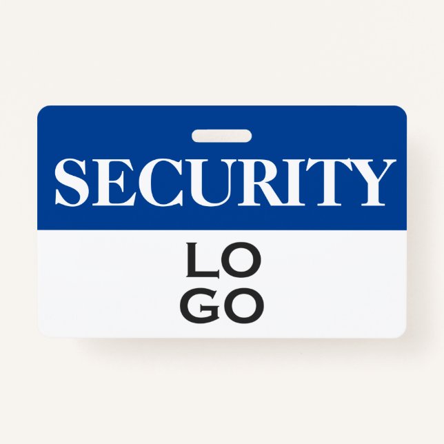 Tarjeta De Identificación Seguridad azul con id. de logotipo Personalizado (Anverso)