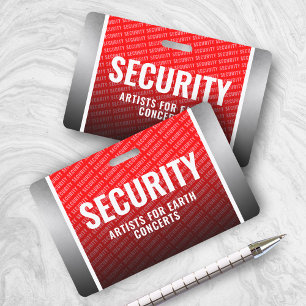 Tarjeta De Identificación Seguridad de acero y rojo para delincuentes corpor