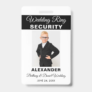 Tarjeta De Identificación Seguridad de Anillo de Boda - Elegir Color de Text