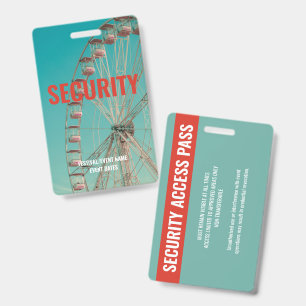 Tarjeta De Identificación Seguridad de Evento de Concierto de Festival de Mú