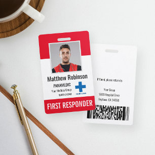Tarjeta De Identificación Seguridad de identificación de foto de primer resp